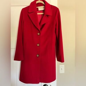 100% Wool Fleurette Women’s Coat, Size 6, Red, Made in Italy